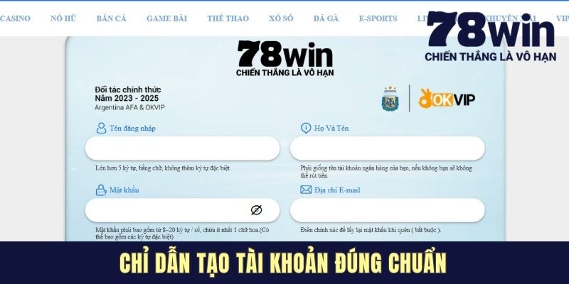 Chỉ dẫn tạo tài khoản đúng chuẩn