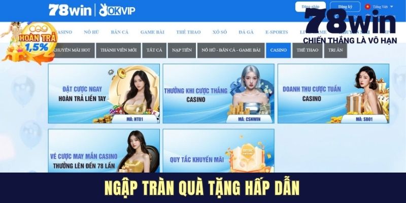 Ngập tràn quà tặng hấp dẫn