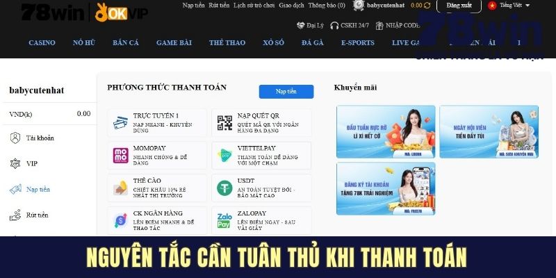 Nguyên tắc cần tuân thủ khi thanh toán