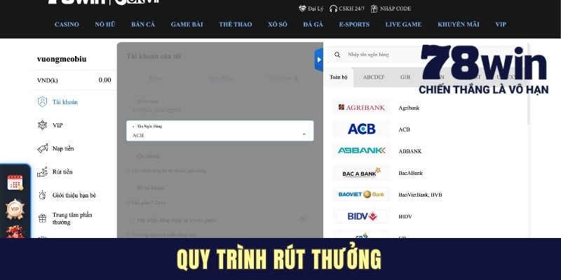 Quy trình rút thưởng