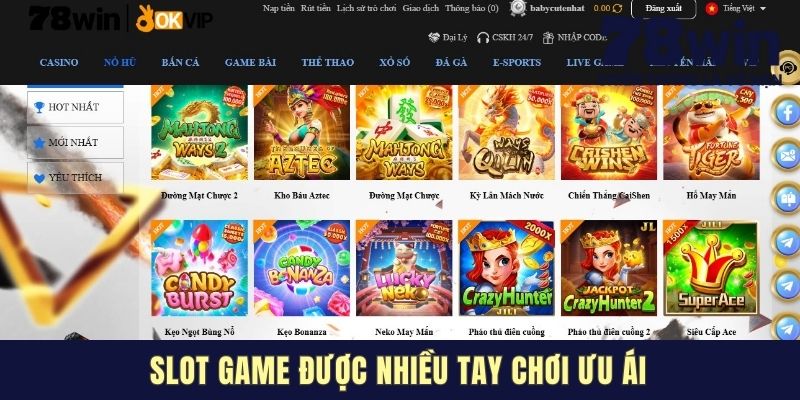 Slot game được nhiều tay chơi ưu ái