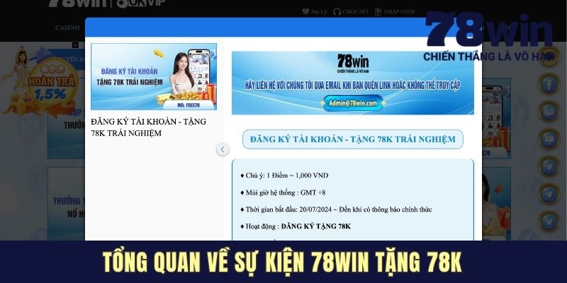 Tổng quan về sự kiện 78WIN tặng 78K